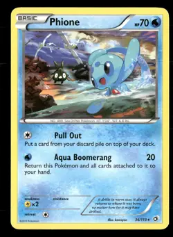 Phione 36/113 Rare Legendary Treasures Pokemon Lightly Played - Image 1