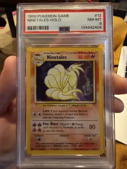 1999 Pokemon Unlimited Ninetales Rare Holo #12/102 PSA 8 - Image 1