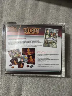 Pokemon TCG Elite Trainer Box Scarlet & Violet Obsidian Flames Sealed w/ Acrylic - Image 2