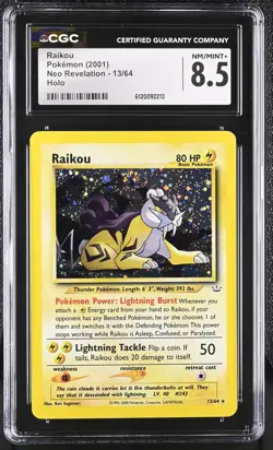 RAIKOU Neo Revelation Holo Rare #13 CGC 8.5 Vintage Pokemon - Image 1