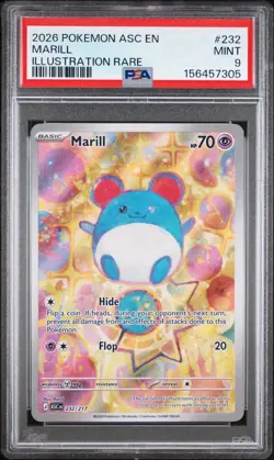 2026 Pokemon Ascended Heroes Marill IR #232 PSA 9 Mint Illustration Rare ASC EN - Image 1