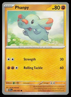 Phanpy 048/091 Common Paldean Fates Pokemon Near Mint - Image 1