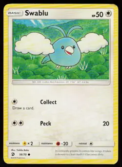Swablu 56/70 Common Dragon Majesty Pokemon Near Mint - Image 1