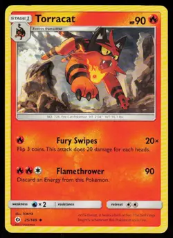 Torracat 25/149 Uncommon SM Base Set Pokemon Near Mint - Image 1