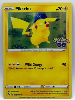 Pikachu 028/078 Holo Rare Pokemon GO LP - Image 1