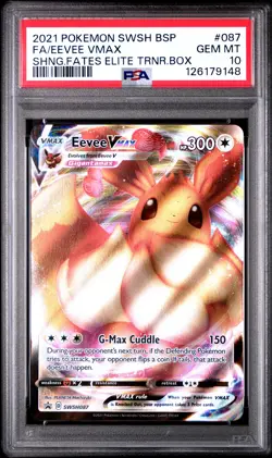 2021 POKEMON SWSH BLACK STAR PROMO #087 FULL ART/EEVEE VMAX PSA 10 - Image 1