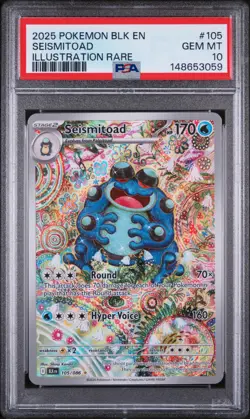 2025 POKEMON BLK EN-BLACK BOLT #105 SEISMITOAD PSA GEM MT 10 - Image 1