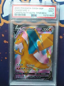 2020 POKEMON SWSH BLACK STAR PROMO #050 CHARIZARD V PSA MINT 9 - Image 1