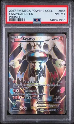2017 POKEMON MEGA POWERS COLLECTION PROMO #54a FA/ZYGARDE EX PSA NM-MT 8 - Image 1
