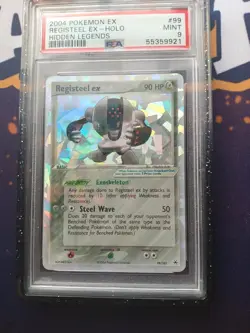 2004 POKEMON EX HIDDEN LEGENDS #99 REGISTEEL EX-HOLO PSA MINT 9 - Image 1