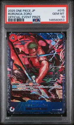 PSA 10 One Piece Card Roronoa Zoro Flagship Battle Top 8 Promo ST21-015 Japan - Image 1