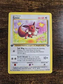 Eevee #51/64 Jungle Common 1st Edition Pokemon Card - LP - Image 1