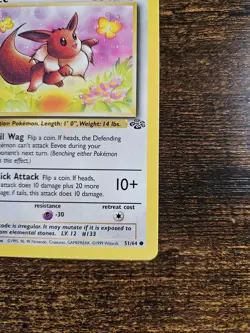 Eevee #51/64 Jungle Common 1st Edition Pokemon Card - LP - Image 4