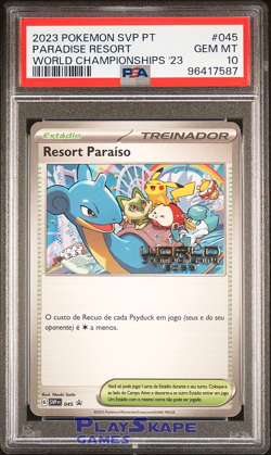 Pokemon Card PSA 10 Paradise Resort PORTUGUESE SVP 045 PT Worlds Promo EN 2023 - Image 1