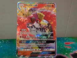 Ho-Oh GX SM57 Black Star Promo Ultra Rare Full Art Holo Pokemon Card NM - Image 1