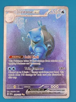 Pokemon Blastoise ex EX Holo Double Rare 009/165 Scarlet & Violet 151 Card - Image 1