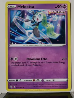 Meloetta 124/264 NM / M - RARE Non Holo Fusion Strike Pokemon Card - $2 Shipping - Image 1