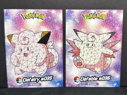 CLEFAIRY X CLEFABLE LOT - POKEMON CRYSTAL CARD COLLECTION CCG CRACKED HOLO - Image 1