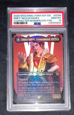 Emet-Selch, Unsundered Borderless Foil PSA 10 Graded Final Fantasy MTG - Image 1