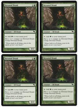 Devoted Druid x4 4x 2008 Shadowmoor PLAYSET Green Common Creature MTG NM AZ1 - Image 1