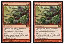 Fervor x2 2x M13 Core Set 2013 #129 Red Rare Enchantment MTG LP - NM AZ1 - Image 1