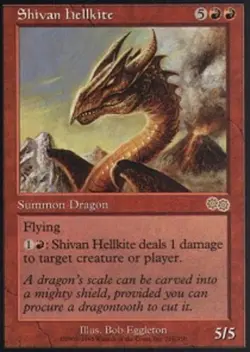 Damaged, English MTG Regular Shivan Hellkite Urza's Saga Magic the Gathering - Image 1