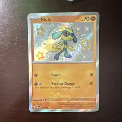 Pokemon TCG Riolu 173/091 SV Paldean Fates Shiny Rare Holo 70HP Basic EN 2024 - Image 1