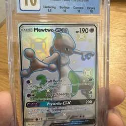 Cgc Pristine 10 GOLD Pokemon Hidden Fates Mewtwo GX SV59 - Rare - Image 4