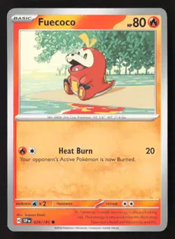 Fuecoco Common SSP 029/191 NM Pokemon TCG - Image 1