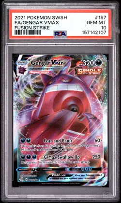 2021 POKEMON SWORD & SHIELD FUSION STRIKE #157 FULL ART/GENGAR VMAX PSA 10 - Image 1