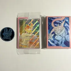 Pokemon Fennekin SEALED Chaos Rising Promo Illustration Rare, Sleeves, & Coin - Image 1