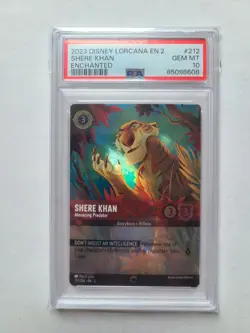 Lorcana TCG Shere Khan Menacing Predator PSA 10 GEM MINT Enchanted Foil Card 212 - Image 2