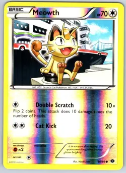 MEOWTH 80 LIGHTLY PLAYED Reverse Holo Next Destinies - Image 1
