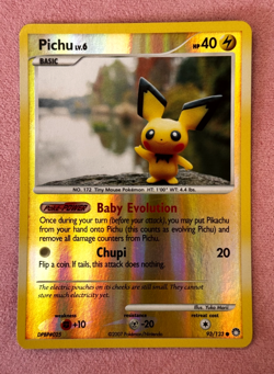 PICHU 93/123 REVERSE HOLO POKEMON MYSTERIOUS TREASURES YUKA MORII CLAY ART - Image 1