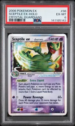 2006 POKEMON EX CRYSTAL GUARDIANS #96 SCEPTILE EX-HOLO PSA 6 - Image 1