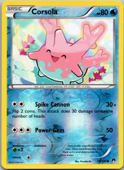POKEMON CORSOLA 29/122 COMMON REVERSE HOLO BREAKPOINT NM/M - Image 1