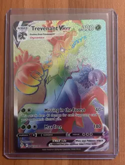 Pokemon TCG Trevenant VMAX 206/203 Rainbow Holo NM - Image 1