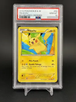 (POP 12 🔥) 2012 POKEMON BLACK & WHITE BOUNDARIES CROSSED PIKACHU 50 PSA 10 - Image 1