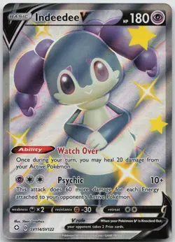 Indeedee V SV114/SV122 Holo V Rare Shining Fates Shiny Vault Pokemon NM/M - Image 1