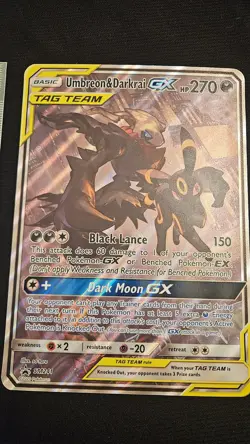 Jumbo Umbreon & Darkrai GX SM241 TAG TEAM Holo Black Star Promo English. Lp/Nm - Image 1