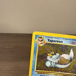 Pokemon TCG Vaporeon 12/64 Holo Rare Jungle 1999 Vintage MP - Image 2