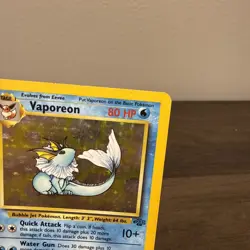 Pokemon TCG Vaporeon 12/64 Holo Rare Jungle 1999 Vintage MP - Image 3