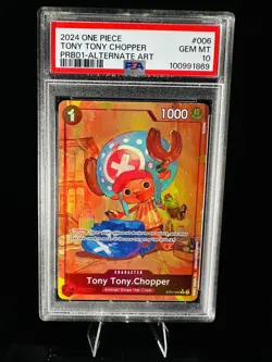 One Piece (PRB01) Tony Tony Chopper ST01-006 Alt Art PSA 10 GEM MT - Image 1