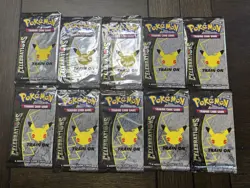 Pokemon TCG 25th Anniversary Celebrations 4-Card Booster Pack x10 SEALED - Image 1
