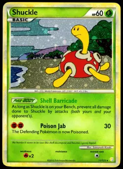 Pokemon TCG Shuckle 11/123 2010 HeartGold & SoulSilver Holo Rare Card - MP - Image 1