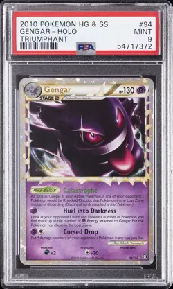 2010 POKEMON HEARTGOLD & SOULSILVER TRIUMPHANT #94 GENGAR-HOLO PSA 9 - Image 1