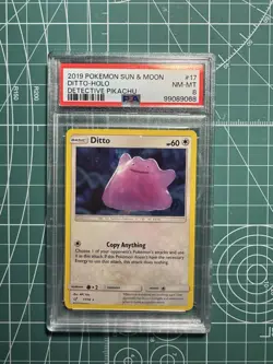 2019 Pokemon Sun & Moon Ditto Holo Detective Pikachu#17 PSA 8 - Image 1