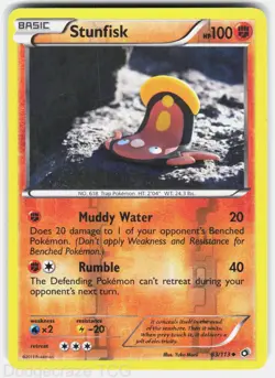 Stunfisk 83/113 Uncommon Legendary Treasures Pokemon Reverse Holo MP - Image 1