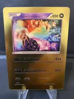 Eevee Evolutions Gold Foil Fan Art Collector Pokemon Card - Image 1
