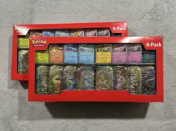 Pokemon Prismatic Evolutions 8 Mini-Tins with Promo Cards Costco 2-Pack IN HAND - Image 1